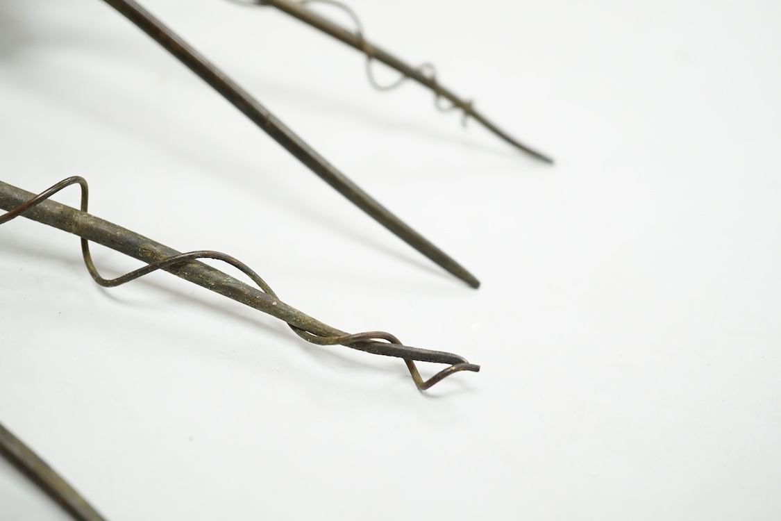 Two Japanese bronze models of crayfish, 22cm wide